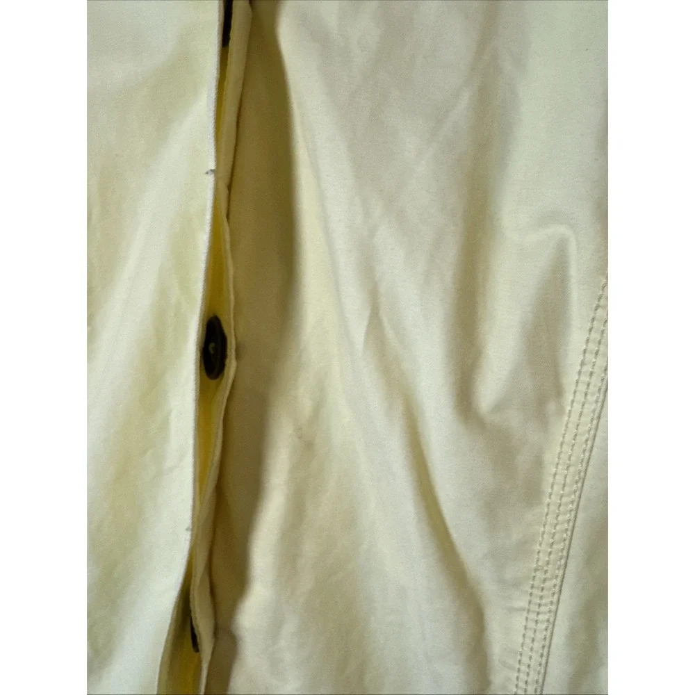 Eddie Bauer Womens Yellow Lightweight Jacket Coat Medium Button Front Cotton Bld - Picture 3 of 8